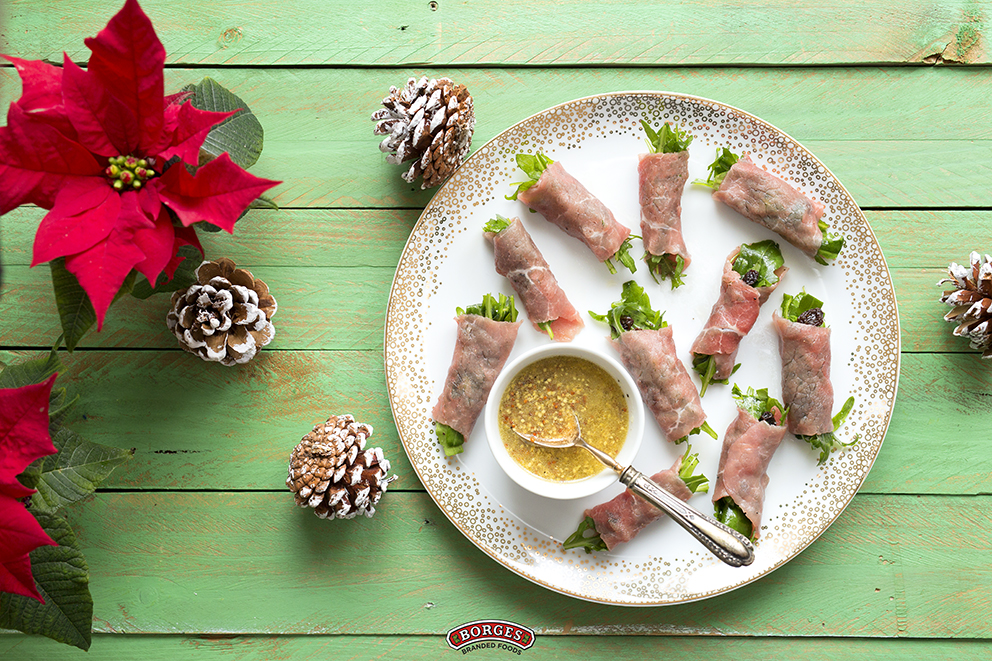 BORGES - Pinchos de carpacho con rúcula
