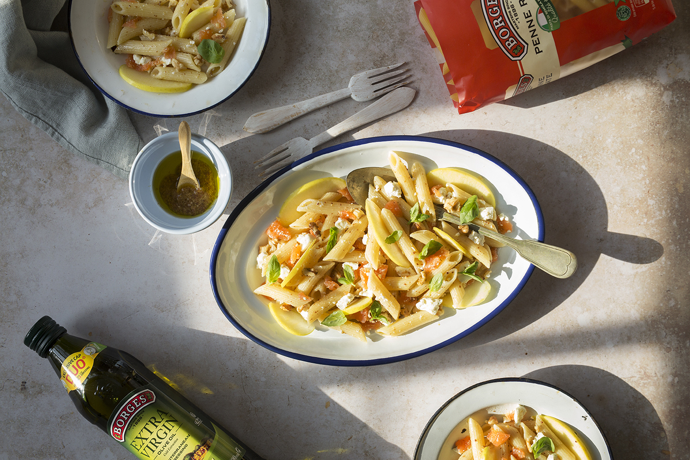 Borges recipe - Penne with salmon