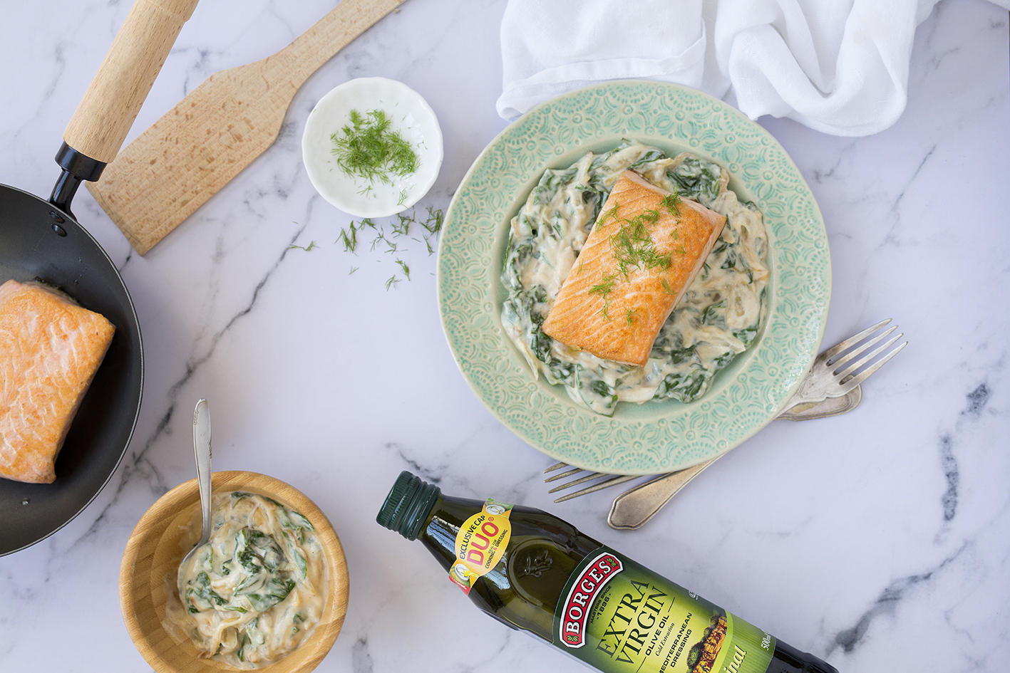 Borges - salmon and spinach