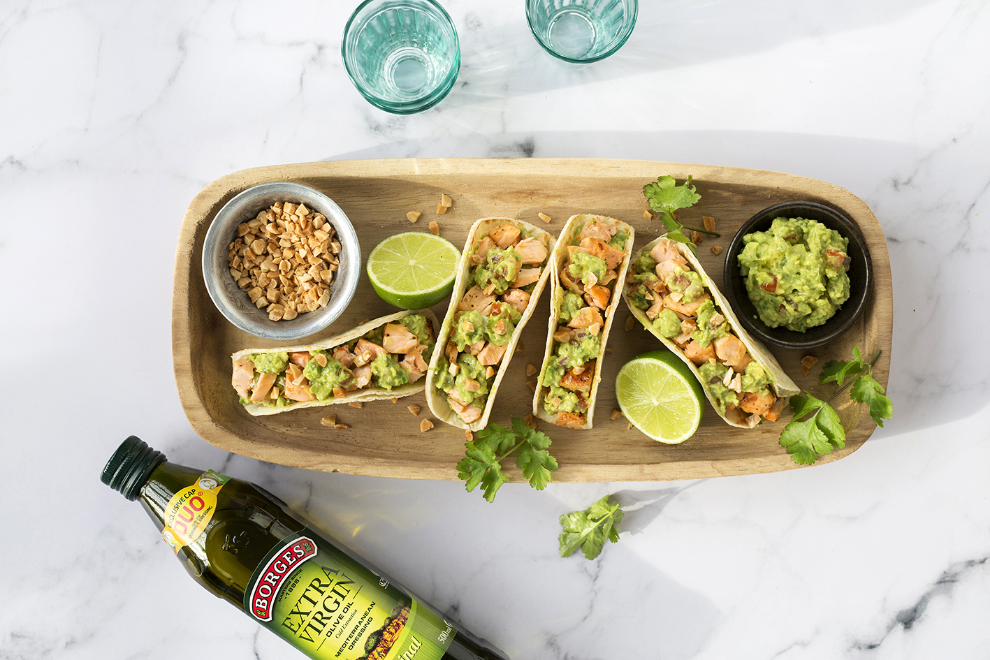 Borges - Salmon and guacamole tacos